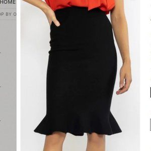 NWT Fluted Ruffle Hem Midi Mermaid Skirt.